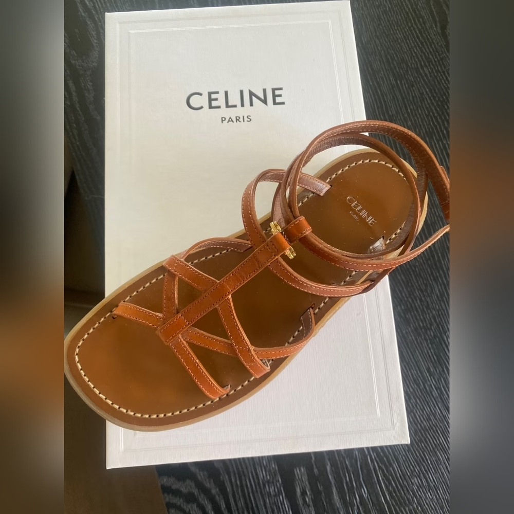 Celine Triomphe leather sandal - Picture 3 of 6